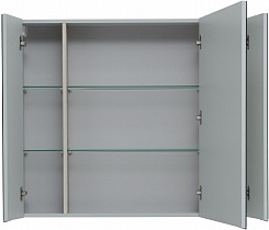 Aquanet Зеркальный шкаф Алвита New 100 серый матовый – фотография-5